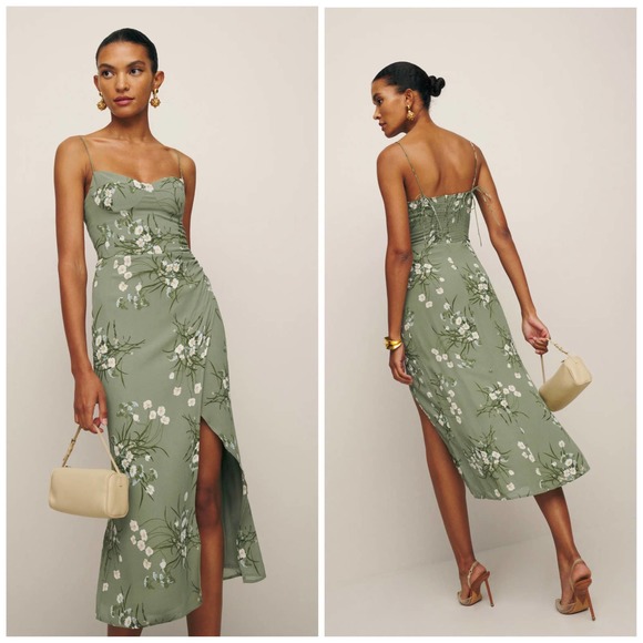 Reformation Dresses & Skirts - NEW Reformation Kourtney Dress Bonita Floral Green PETITE